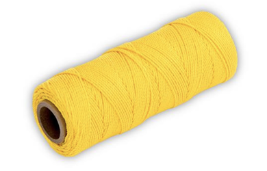 Bon 11-135 Yellow #18 Braided Nylon Masons Line- 250 ft/roll- 12 rolls per case