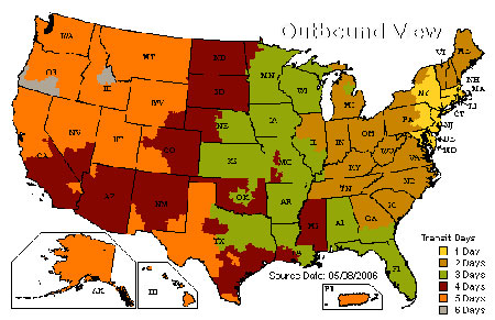 Ups Zip Code To Zip Code Chart