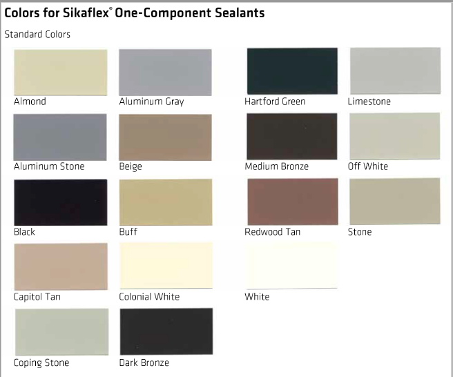 Sikaflex Caulk Color Chart