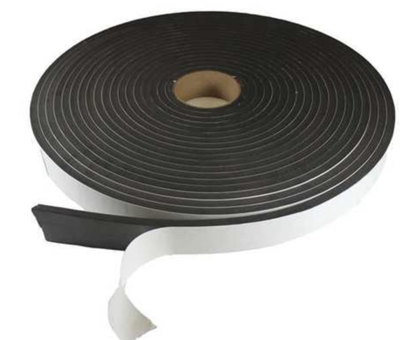 1/2in. X 4in. Closed Cell Neoprene Sponge Strips-with Adhesive 50'/roll, 12 rolls/bag 