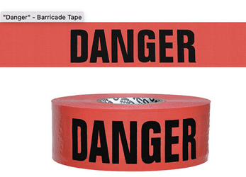 2 Mil Danger Barricade Tape 3in. X 1000 ft-8 rolls per carton