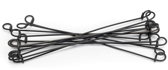 6in. Black Annealed Double Loop Steel Wire Ties- 18 ga. 5000 pc-Made in USA