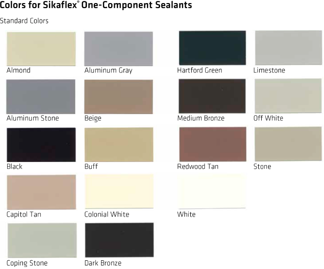 Sikaflex Construction Sealant Color Chart