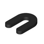 1/4 x 2-5/16 x 3in. SOLID Plastic U Shim 13/16 Slot -Black - 500 pc