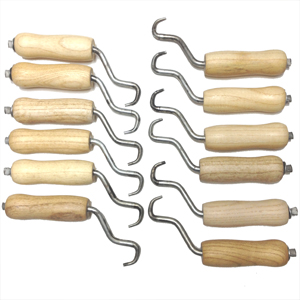Vintage Wooden Handled Wire Twisting Hook Tool Various Wire Tie