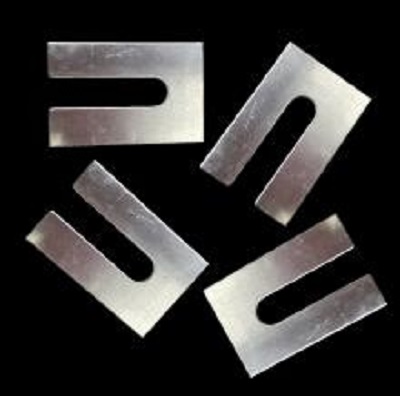 Aluminum Slotted Shims 2W x 3L x 1/8 w/9/16 Slot- 100 pcs/box