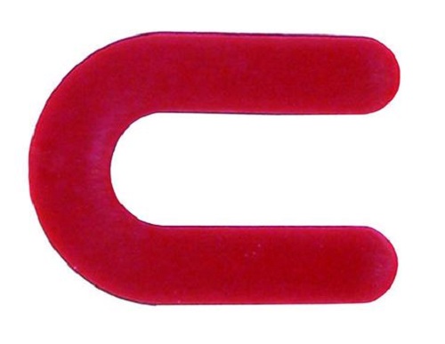 1/8in. x 2in. x 1in. Semi-Solid Plastic U Shim 9/16in. Slot-Red 1020 pc