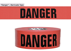3 Mil Red DANGER Barricade Tape 3" X 1000 ft-8 Rolls per Carton