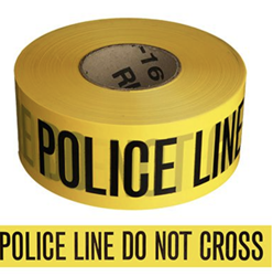 2 Mil Yellow Police Line Tape 3" X 1000 ft-8 Rolls per Carton 