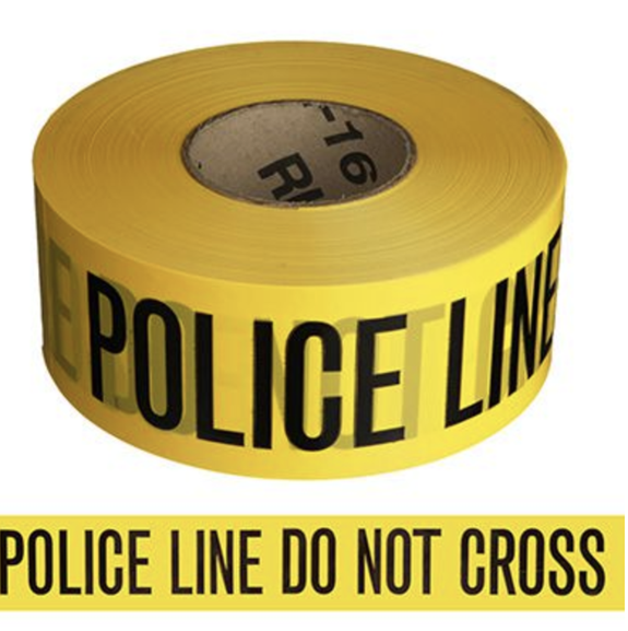 3 Mil Yellow Police Line Tape 3in. X 1000 ft-8 Rolls per Carton