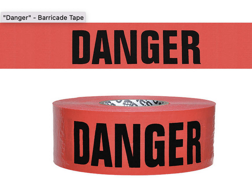 3" x 1000ft Danger Tap 8 ROLL RK High-Visibility Safety Barricade Tape 1 Box 
