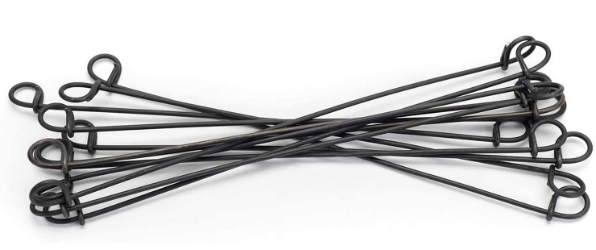 7-1/2in. Black Annealed Double Loop Steel Wire Ties 17 ga. - 5000pc-IMPORTED