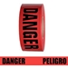 Reinforced 7 Mil Danger/Peligro Tape 3 in. x 1000 ft.- 8 roll pack