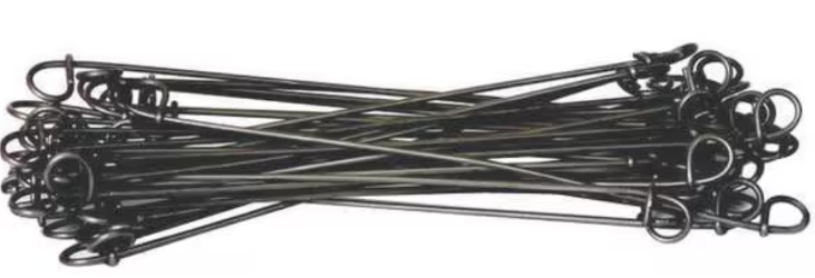 9in. Black Annealed Double Loop Steel Wire Ties 18 gauge 5000 pc-IMPORTED