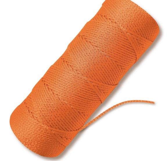 Marshalltown ML338Fluorescent Orange #18 Braided Nylon Mason's Line- 500 ft/roll- 24 rolls per case