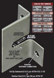 CTP Facade Tie Bracket, for Stitch Tie Assembly- Stainless Steel, 50 pc pack