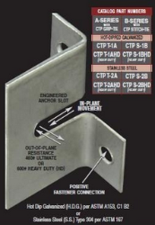 CTP Facade Tie Bracket for Stitch Tie Assmebly,  Mill Galvanized - 50 pc pack