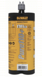 DeWalt Pure110+ Epoxy Injection Adhesive Anchoring System 21 oz Dual Cartridge- 12 pc 
