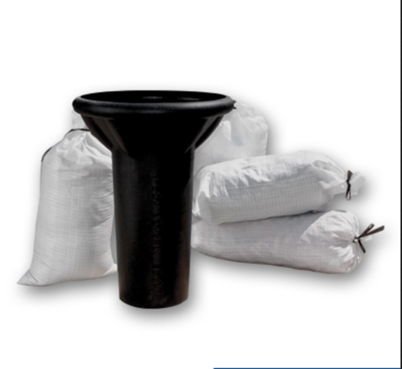 Deslauriers Sand Bag Funnel 7.5in. ID x 23in. High x 17in. Wide