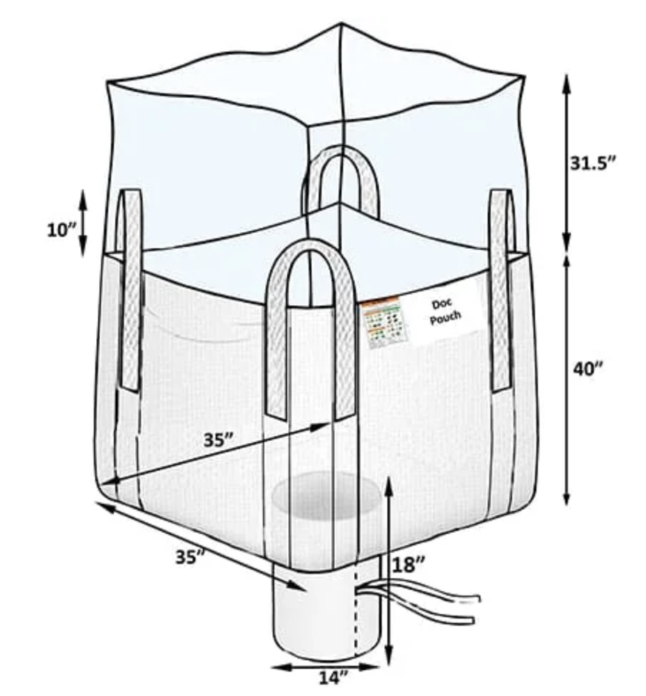 Bulk Bags Super Sacks – Duffle Top 40x35x35, Unbranded, MPN BB-DT