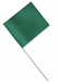 GreenPlastic Staff Marking Flags- 2.5 inch x 3.5 inch with 21 inch Wire Staff