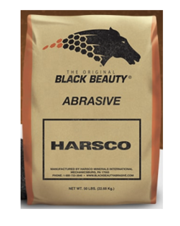 HARSCO Black Beauty Abrasive Medium Coal Slag -100 lbs/bag 50 bags/pallet