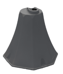 Ideal Shield OCT-GRY-98-BK Octagon Sign Base with 98 inch H Post- GREY