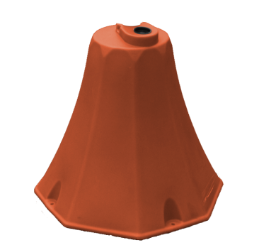 Ideal Shield OCT-OR-98-BK Octagon Sign Base with 98 inch H Post-ORANGE