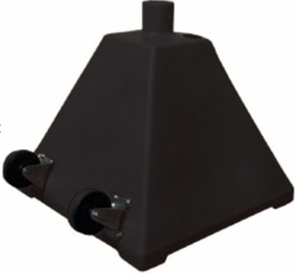 Ideal Shield BPB-BK-98-BL-W Portable Pyramid Sign Base Wheeled with 98 inch H Post-Black