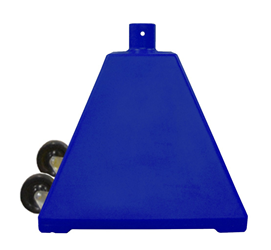 Blue Pyramid Sign Base with wheels