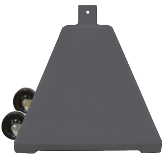 Ideal Shield Pyramid Polyethylene Sign Base w/ Wheels - GREY