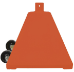 Ideal Shield Pyramid Polyethylene Sign Base w/ Wheels - ORANGE
