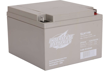 Interstate Batteries 12V 26Ah Flame Retardant Battery (S(SLA1146) Sealed Lead Acid Rechargeable SLA AGM (Nut & Bolt Terminal) UPS Back Up Power, Lawn & Garden, Solar