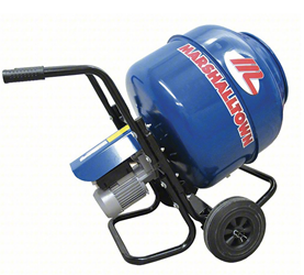 Marshalltown 27275 Portable Wheelbarrow Mixer 3 CU Capacity, 1/2 Hp, 115V  Direct Drive, Steel