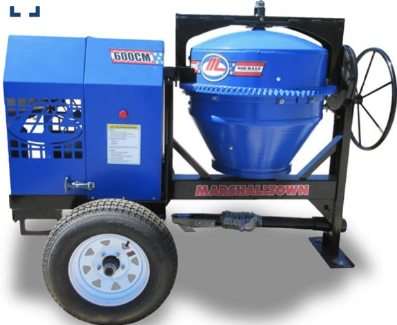 Marshalltown MIX59402B 6 CU FT Capacity 7 Hp Gas Engine, 2in. Ball Coupler, Poly Drum