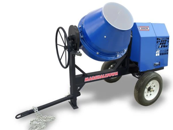 Marshalltown MIX59402 Concrete Mixer Gas Engine Pintle Tow Bar Polyethylene Drum Lining