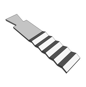 12 Ga. Corrugated Dovetail Anchor 1 in. x 3-1/2 in.  T304 Stainless-400 pc