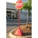 Ideal Shield BPB-RD-98-BL Pyramid Sign Base with 98 inch H Post- Red