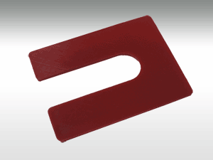 1/8in. x 3in. x 4in. Solid Plastic Horseshoe Shim 7/8in. Slot - Red -500 pc