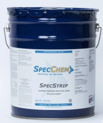 SpecChem SpecStrip amber reactive concrete form release agent in a 5-gallon pail